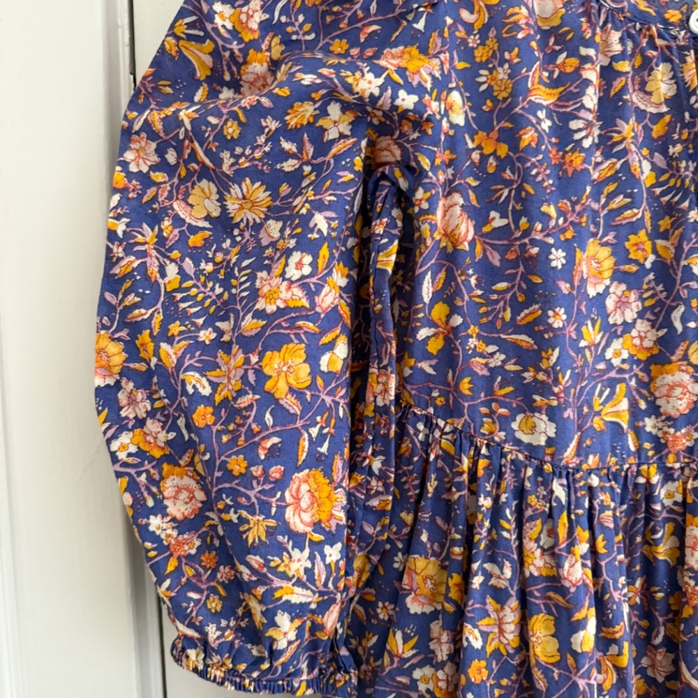 J. Crew Crewcuts Indian Block Print Floral Dress Girl's Size 6 - Picture 3 of 5